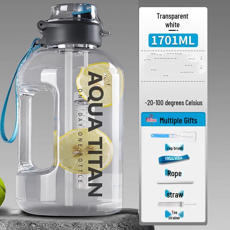 Men s Portable Water Bottle with Straw & Tea Infuser