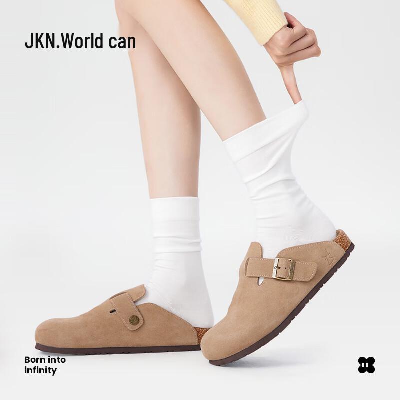 JKN Women s 100% Cotton Antibacterial Slouch Mid-Calf Socks One Size (EU 35-40)
