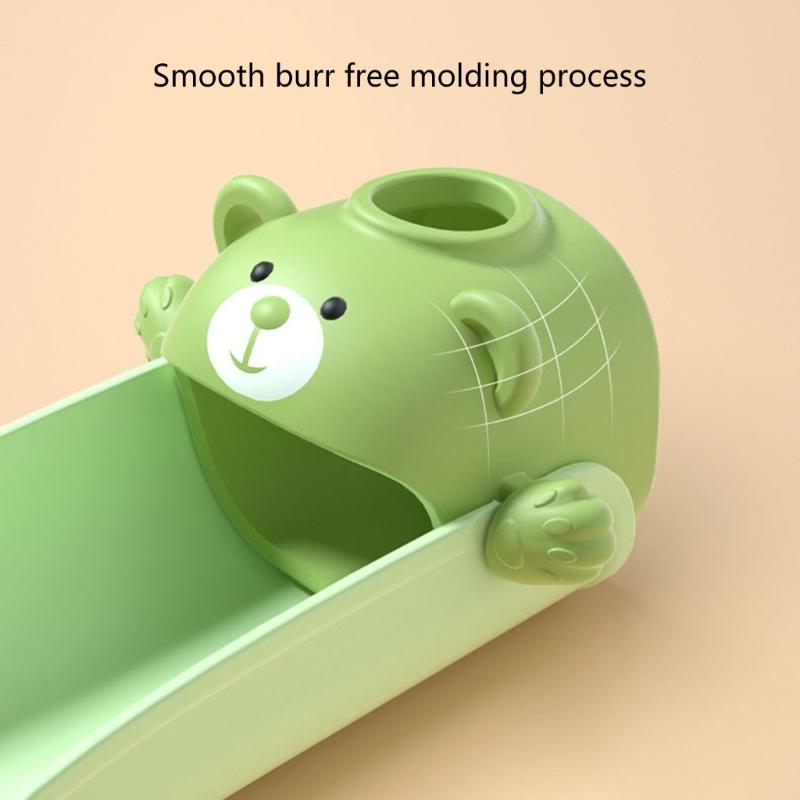 Child Friendly Bear Sink Faucet Extension with Heat Sensitive Feature Cartoon Bear Silicone Faucet Extender for Bathroom