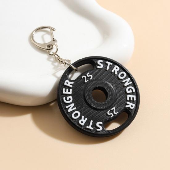 Keychain Pendant Small Barbell Charm Gym Keyring Sports Style Mini Fitness