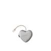 Bonaventura Mini Pouch with Chain, Shrink Leather (Heart) [Silver], Coin Purse, European-Grade Genuine Leather, Gift, BCCT7-SI