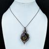Ammonite Fossil & Amethyst 999 Copper Wire Wrapped Pendant, Handmade Gemstone Jewelry Pendant For Memorial Day