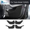 Suede Leather Door Anti-Kick Sticker For Tesla Model Y Juniper Launch 2025-UP Protector Cover Car Interior Decora Accessories