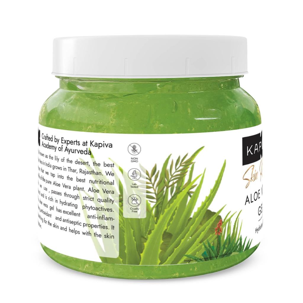 Kapiva Pure Aloe Vera Skin Gel 250g Pack For Face Hair Hydrating Moisturising Soothing Multipurpose Gel