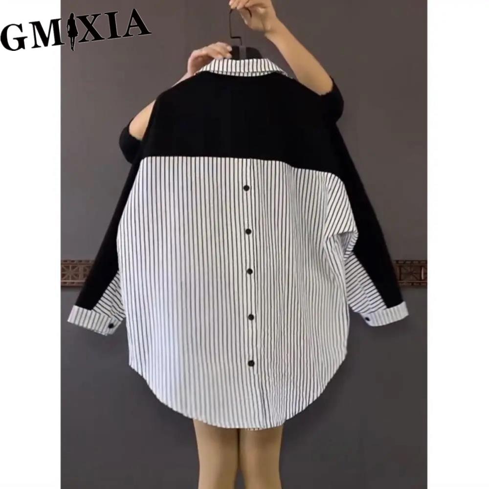 GMXIA Women's Fashion Casual Leisure Long Sleeve POLO Neck Blouses & Shirts
