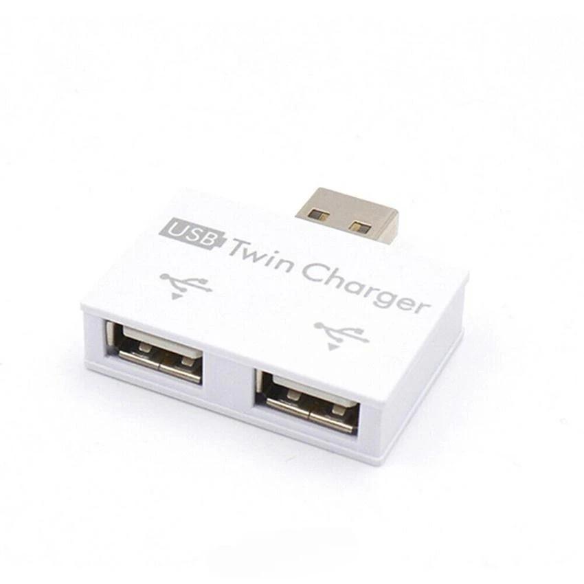 

1pc 2.0 USB Splitter 1 Male to 2 Port Female USB Hub Adapter Converter for Phone Laptop PC Computer Charging Accessories белый