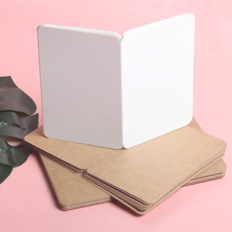 10 st Kraftpapper Tomma Grattiskort Vikbara Multifunktionella Hårdpapperskort Bröllopsfestival Kuvertkort Inbjudningskort