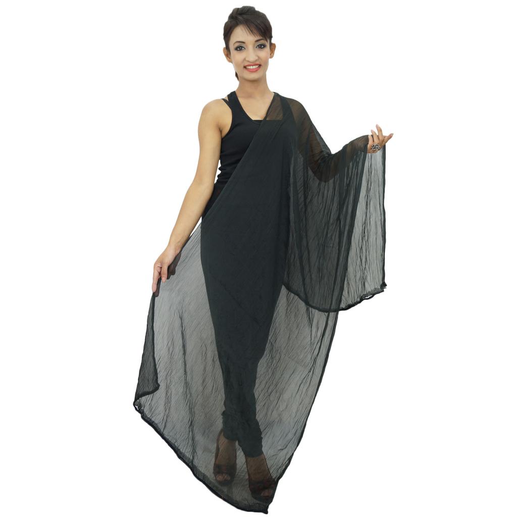 Chiffon Blend Dupatta Long Stole Women Neck Wrap Indian Scarves Chunni