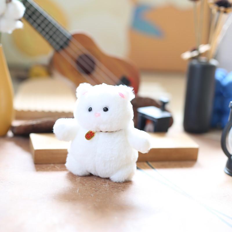 

Pendant Plush Cat Simple Cute Fortune Bag Hanging Decoration Gift Keychain белый