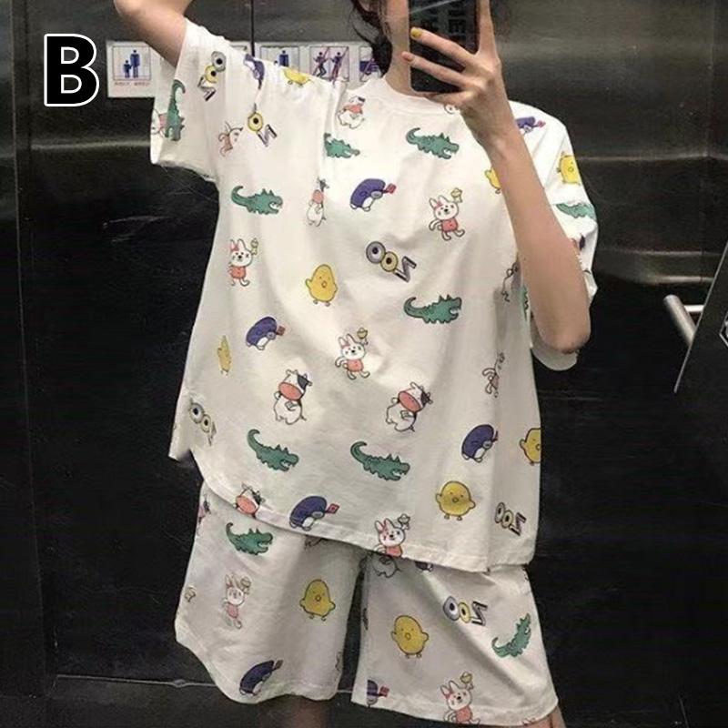 Women Cartoon Short Sleeve Sleepwear 