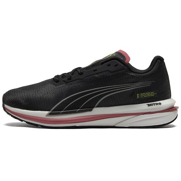 (WMNS) PUMA Velocity Nitro Black White Pink Women s 195296-01 EU 36
