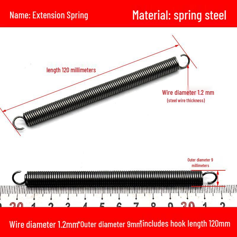 1.2mm Wire Extension Spring with Hook - Soft Tensile Force Spring Accessory
