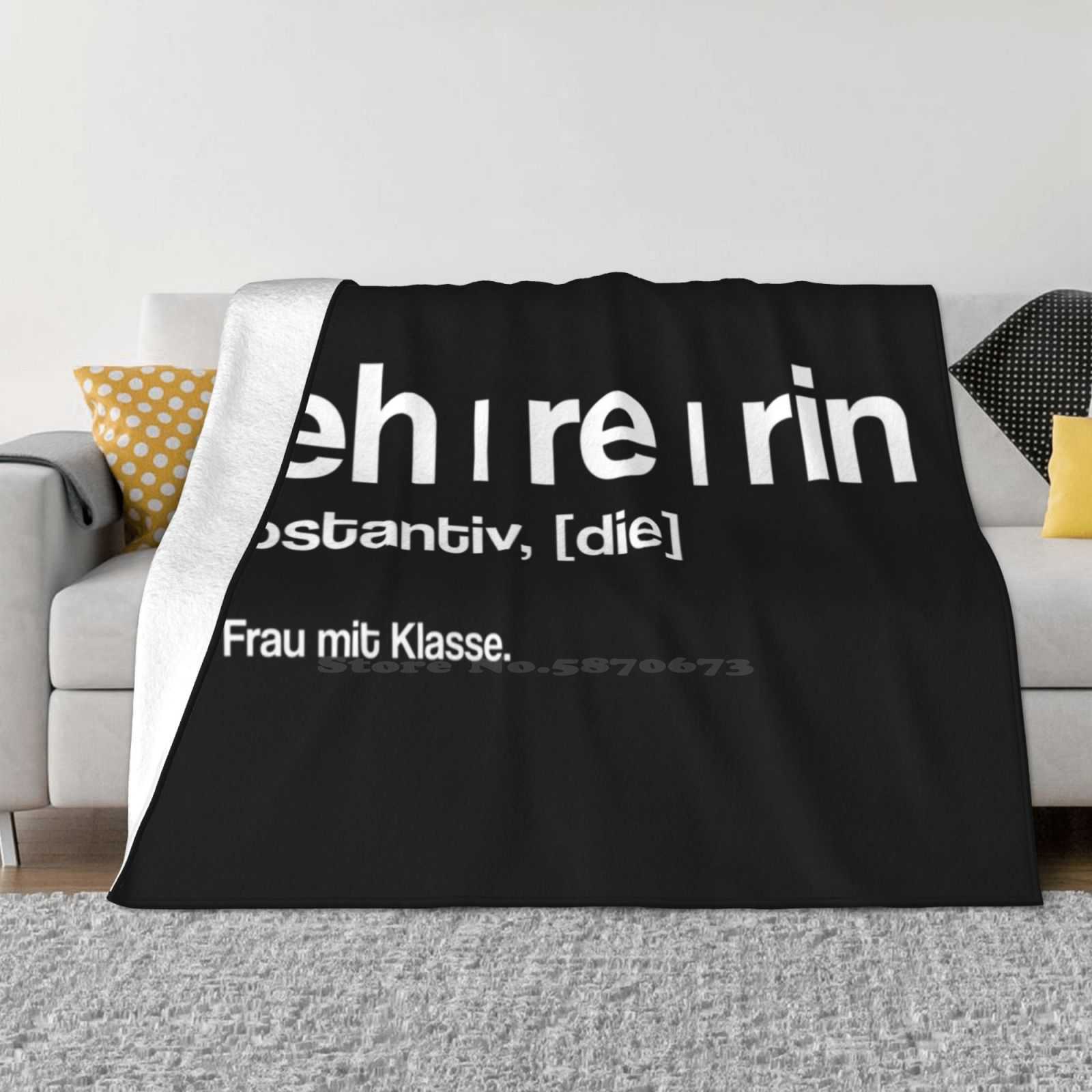 Lehrerin Eine Frau Mit Klasse Soft Warm Blanket Sofa/Bed/Travel Love Gifts Schwarze Klasse Lustiger Witzig Humor Spruch Motiv 30x40in