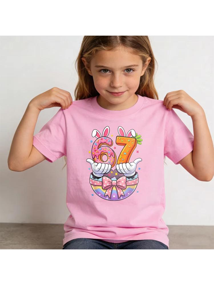Kids 67 Themed Colorful Print TShirt Soft Cotton Fabric Breathable and Comfortable Ideal for Toddlers and Childrentk0297