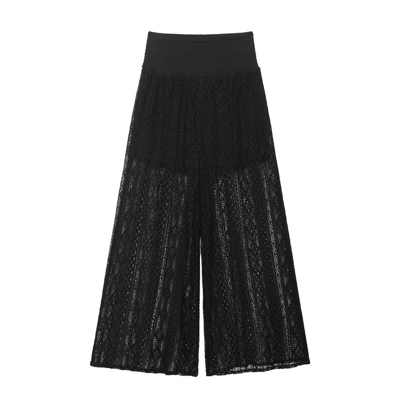 Kaslead New Arrival Women's Clothing Fashion Style Stylish Simple and Versatile Casual Imitation Lace Loose Pants