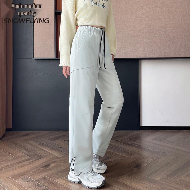 SNOWFLYING Unisex Goose Down Drawstring Straight-Leg Pants