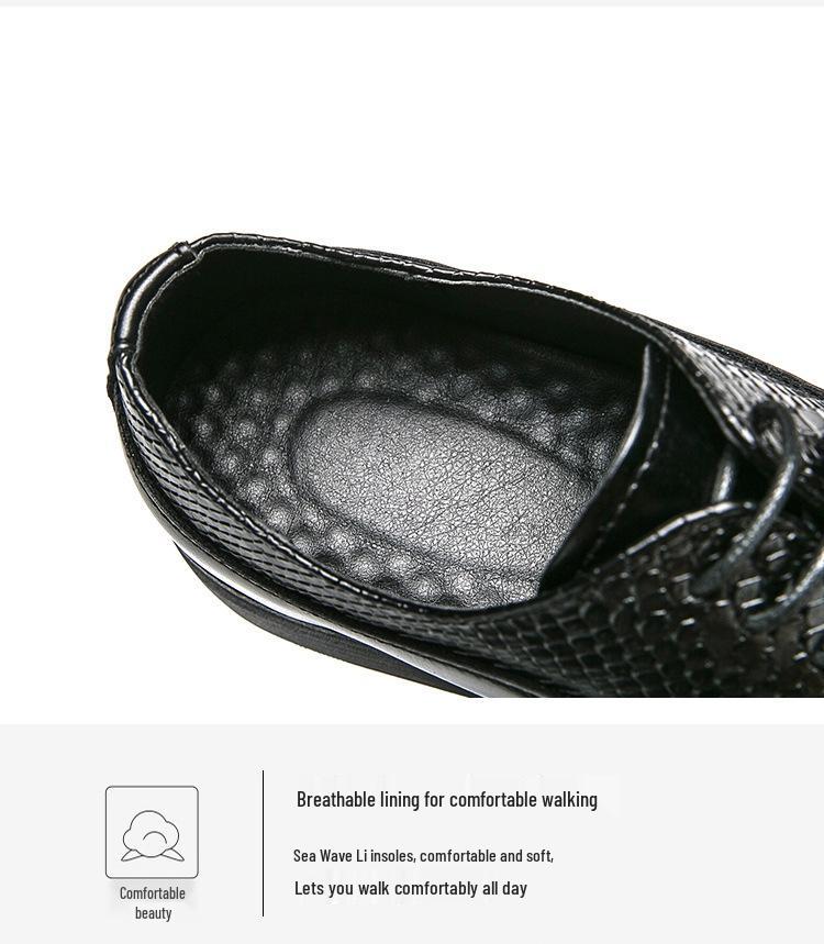 Men's British Patchwork Loafers - Large Size Flower Leather Formal Casual Shoes