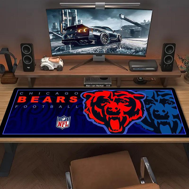 Chicago Bears Logo Color Mouse Pad Large Gaming Table Cushion Non-slip Laptop Tablet Big Mousepad XXL Mat Mini PC Playmat With Lock edge