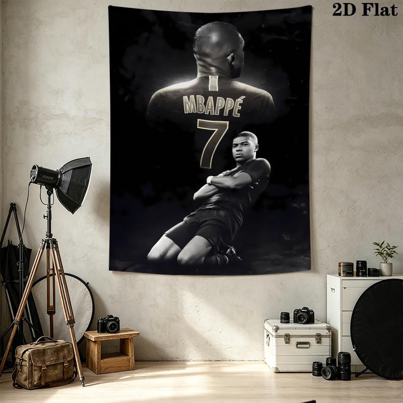 Mbappe Wall Tapestry Aesthetic Wall Hanging Printed Fabric Blanket Decorative Tapestries For Bedroom Living Room Home Decor