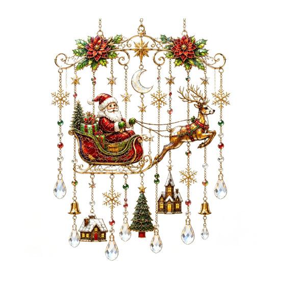 Entspannende Klang-Windspiele für Zuhause, Weihnachts-Glockenspiel, Acryl-Sonnenfänger für Außenbereich, Garten, Terrasse, Elegante Dekorationen, Festdekoration, Hängend im Hof