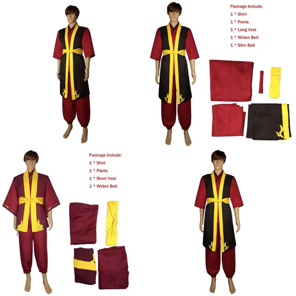 Authentic Avatar The Last Airbender Prince Zuko Cosplay Costume For Halloween Parties