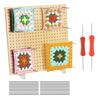 Yowodana Wooden Crochet Board Set with Stand and 18 Stainless Steel Crochet Craft Blocking Wooden Blocking Board for Sewing and Ideal for Crocheters