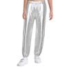 Kinder Mädchen Shiny Metallic Dance Hosen Elastische Hohe Taille Hip Hop Hosen Streetwear Dancewear