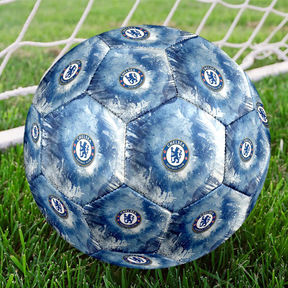 Chelsea FC CLUBSoccer Ball Colorato Per Tutte le Età Cucito a Macchina PVC Pronto per la Competizione Durevole Alto Rimbalzo
