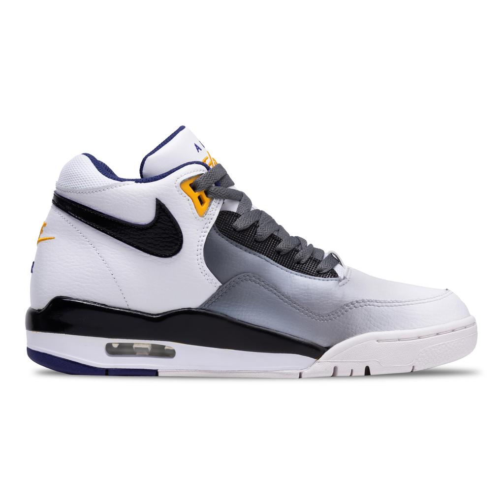 Nike Flight Legacy Long Yin Mid Top Vintage Basketball Shoes Men's Black White Gray BQ4212-102(Team691-)