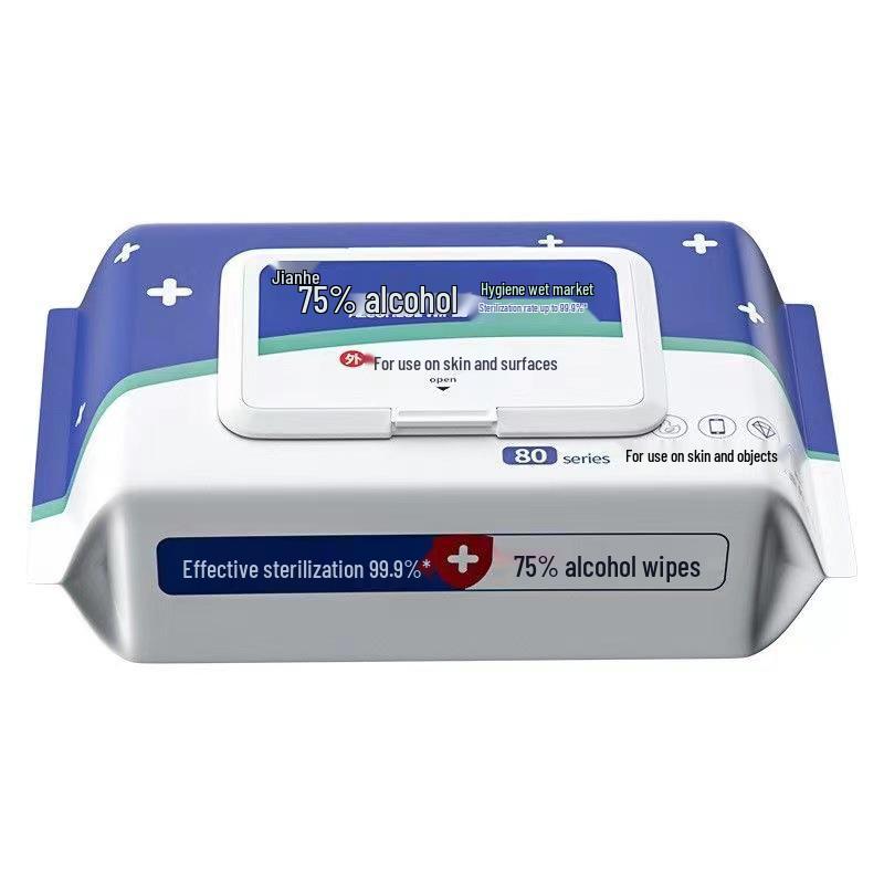 Large Pack Alcohol Disinfecting Wet Wipes with Lid for Home and Office