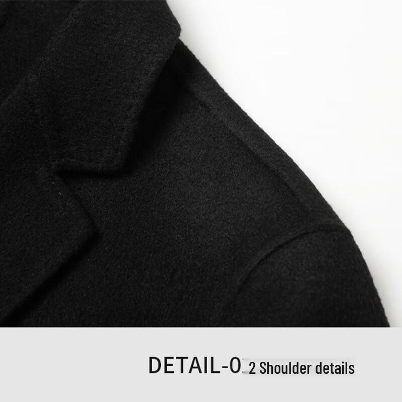 Muxishilang Men's 70.2% Wool Double-Faced Mid-Length Coat