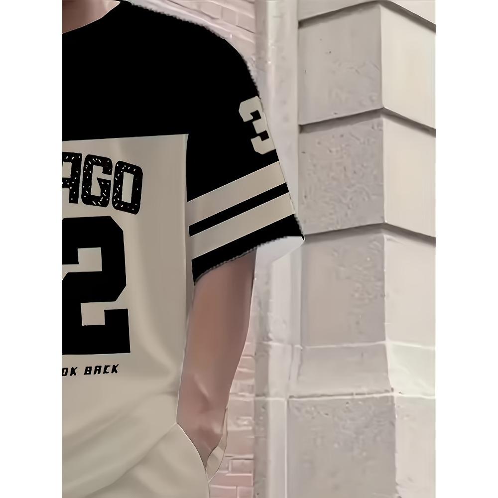 Men's Short Sleeved Shorts White Digital Fashion Print 2-piece Set