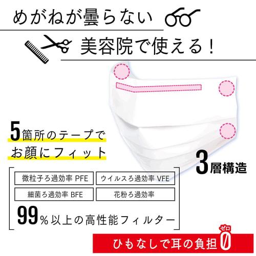 Strong Adhesive HATTA MASK (Hatta Mask) [Stick-on Mask] Stringless, No Ear Straps, Perfect for Those Who Wear Makeup or Have Oily Skin, Prevents Glass