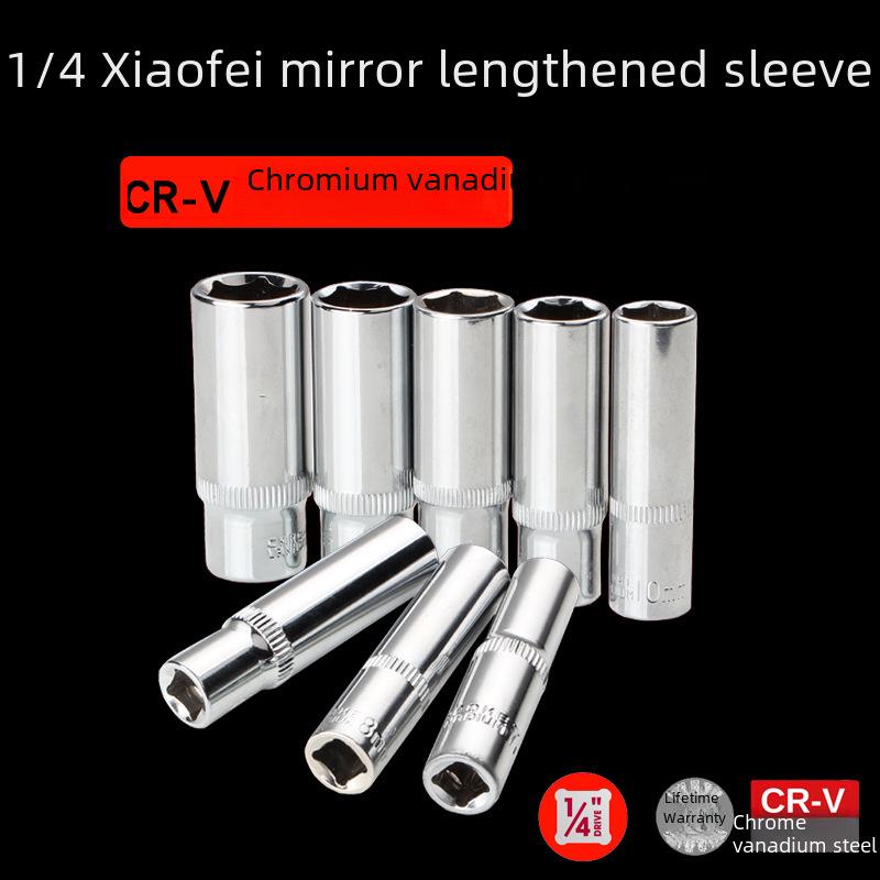 

Xiaofei 6.3mm Mirror Chrome Vanadium Steel Long 1/4 Hex Socket Tool Head 4MM