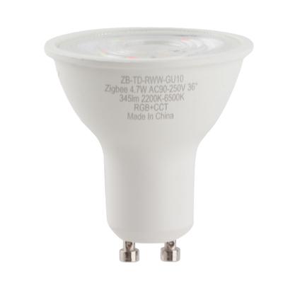 Intelligente Dimmbirne für Tuya ABS GU10 4.7W RGBWW Fernbedienung LED-Birne für Schlafzimmer AC 90‑250V