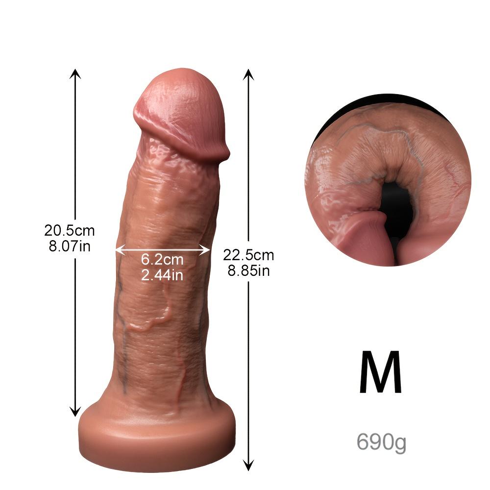 Huge Realistic Dildo – Double Density Liquid Silicone in Multiple Sizes, Strong Suction Cup for Hands-Free Use, G-Spot Toy for Men & Women