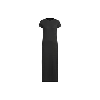 Cool Feeling Logo Short Sleeve Dress, Quick-Dry Ribbed Crew Neck, Casual Sport Women Black JD5278