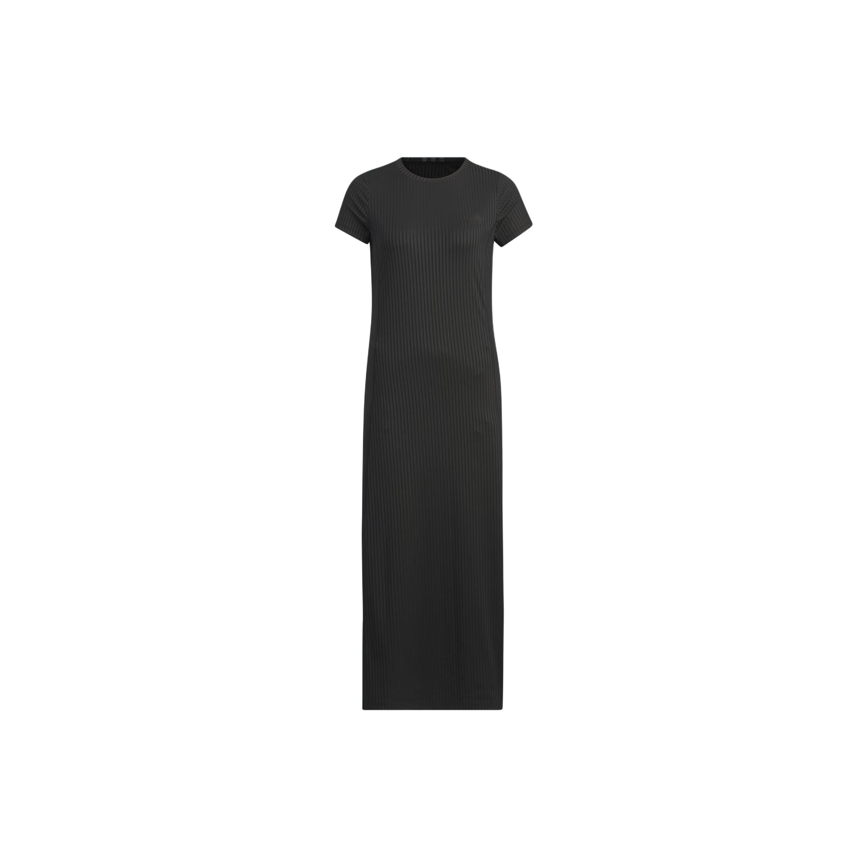 

Adidas Cool Feeling Logo Short Sleeve Dress, Quick-Dry Ribbed Crew Neck, Casual Sport Women Black JD5278 M