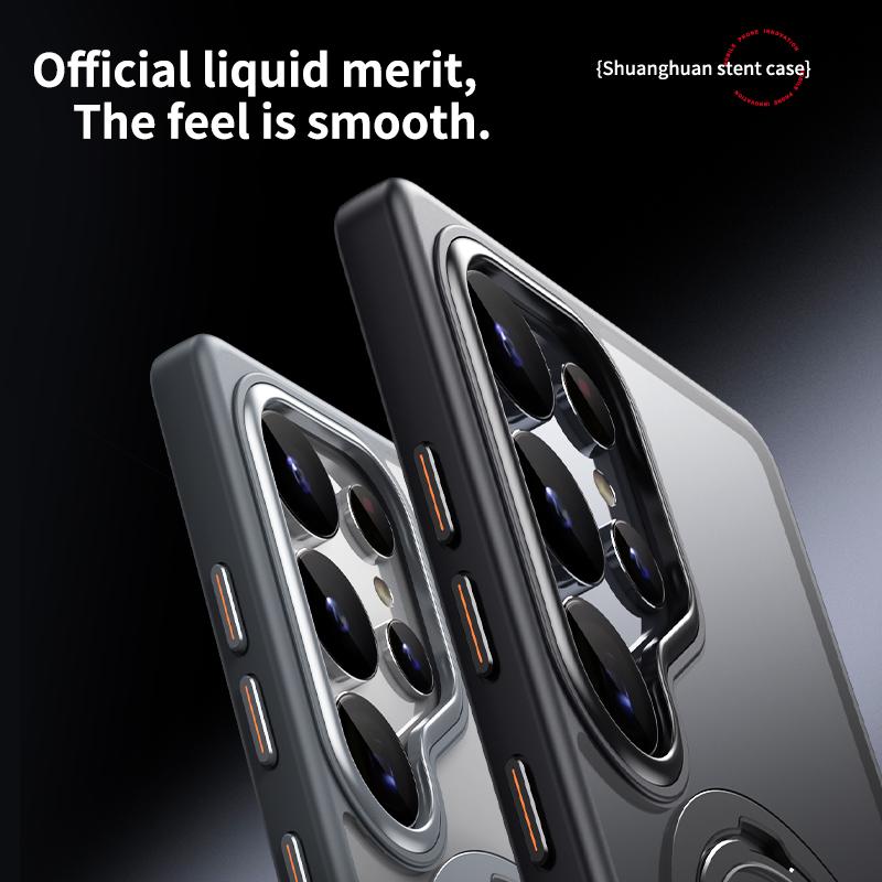 For Samsung Galaxy S25 Ultra Phone Case Compatible with MagSafe Kickstand Matte Back Cover