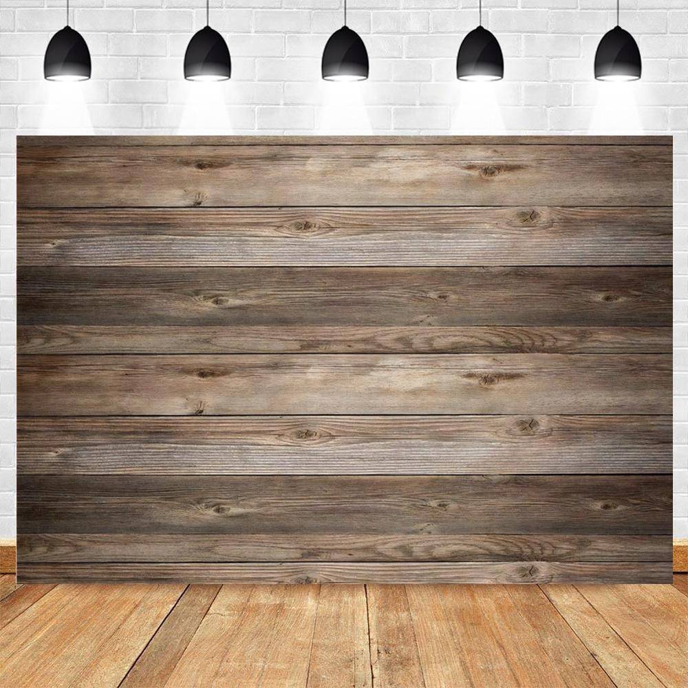 Wood Backdrop for Food Baby Portrait Photography Backdrops White Brown Wooden Board Plank Background for Party Decor Custom