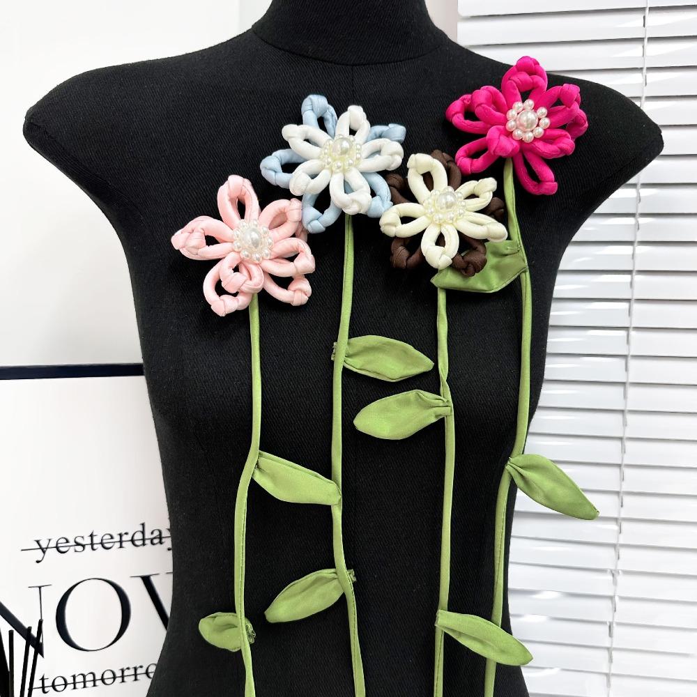 

Xiaoxiangfeng Embroidered Patch Double Layered Clothing Patch New Flower Cloth Sticker рожевий червоний колір