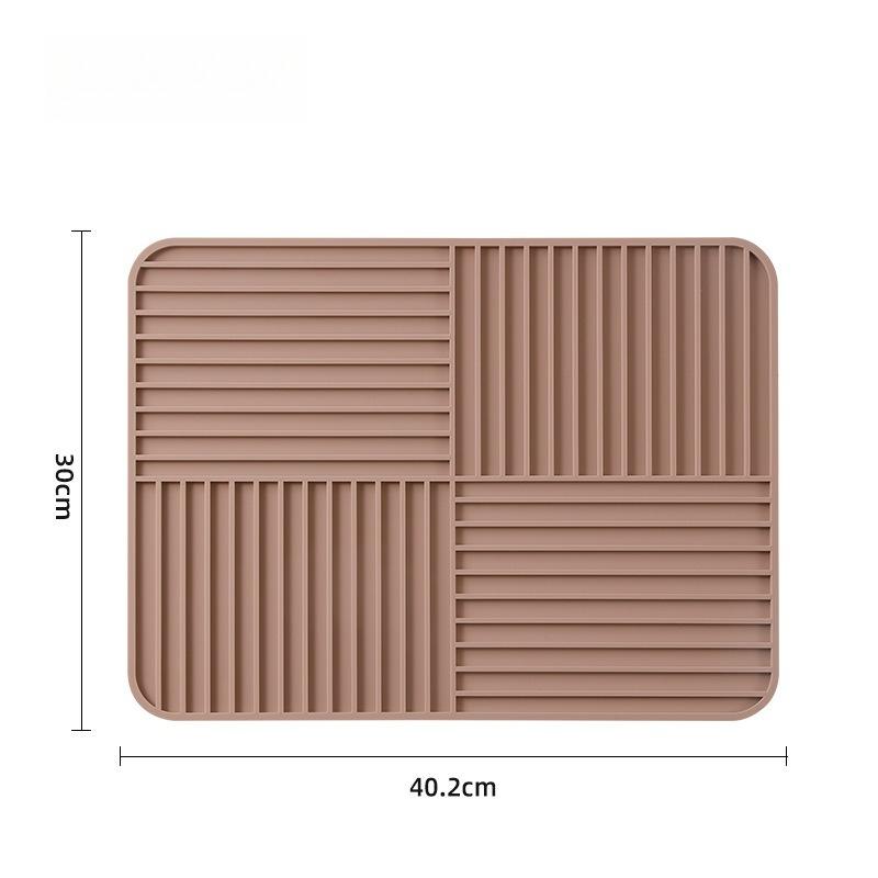Silicone Thickened Insulated Drain Pad Kitchen Protective Countertop Anti-Slip High-Temperature Anti-Scalding Pad