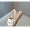 Roman Style Flower Decor Beach Sandals, Soft Sole Open Toe Trendy Shoes for Girls
