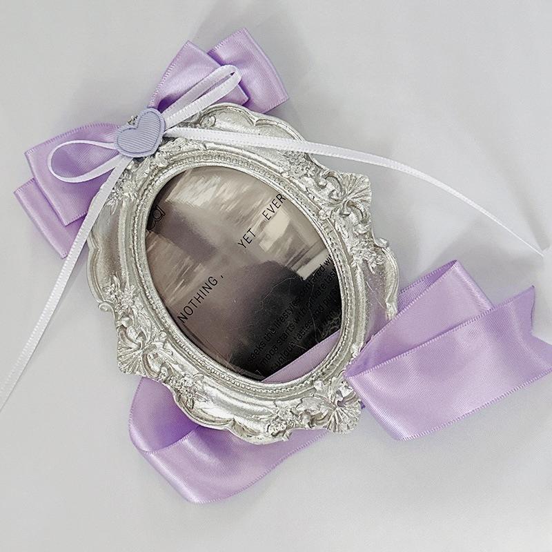 Vintage Photo Frame Card Holder with Cute Bow Knot 3 Inch Kpop Idol Photocard Sleeves Kawaii Card Binder European Style 2025 New