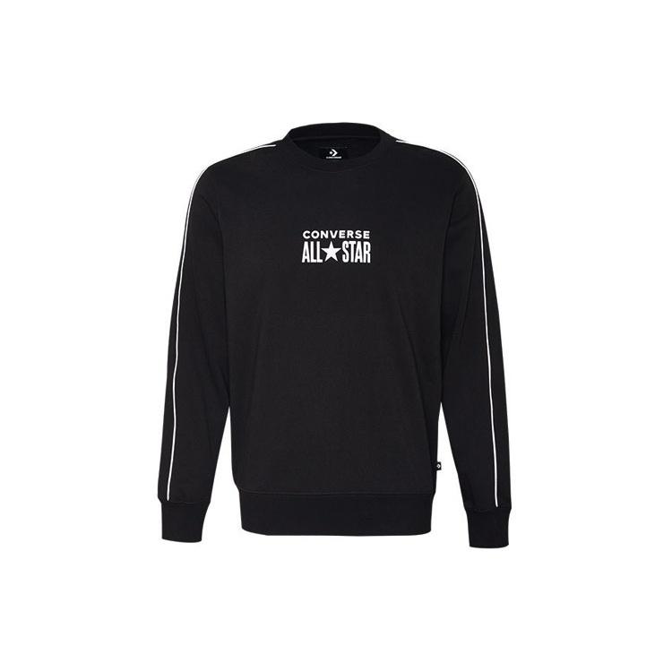 Converse Chuck Taylor All Star Track Crew Fleece Sweatshirt Asia Sizing Black Men s 10018257-A01 M