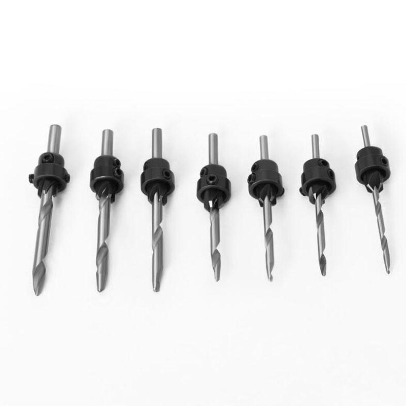 7pc zestaw wierteł do drewna HSS z łbem stożkowym do wiercenia w drewnie rdzeń wiertła rozmiary 3mm-6mm wiertło stożkowe do drewna