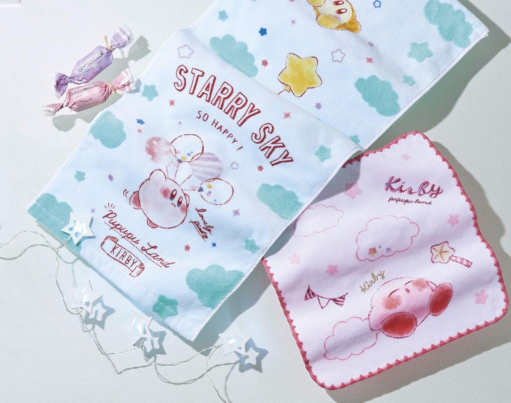 Marushin Hand Nintendo Kirby of the Kirby Cotton Clouds and Available in Two 4585004300 Towel, Stars, 34x36cm, Candy, Kirby, Cotton, Sizes,