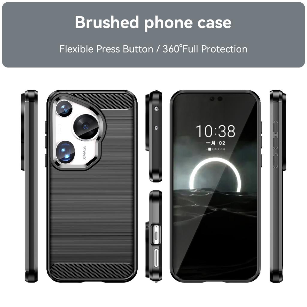 For Huawei Pura 70 Ultra Case Carbon Fiber Texture Soft TPU Slim Phone Cover