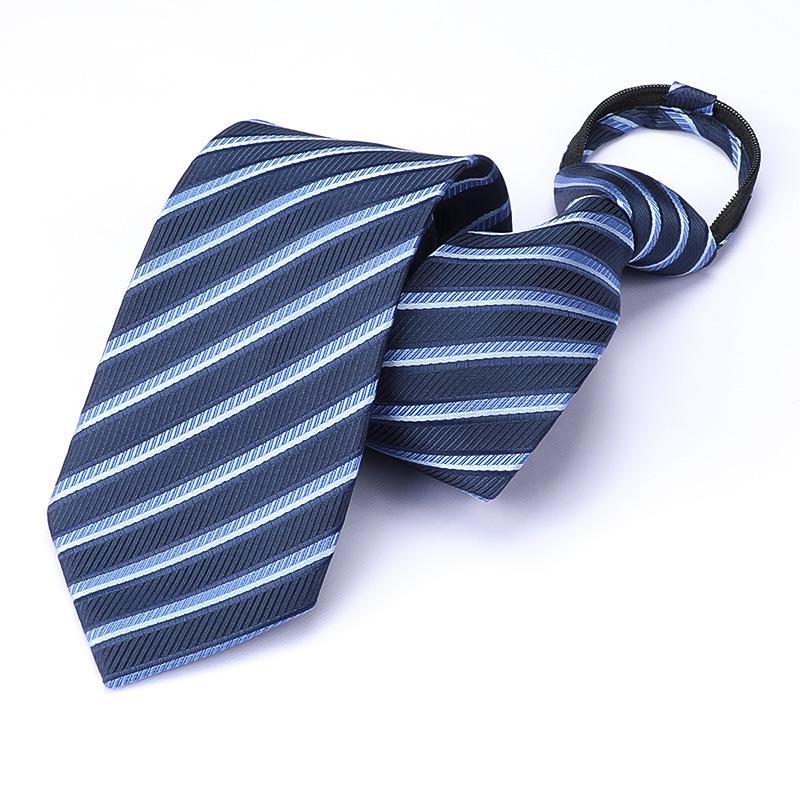Men's Korean Style Zipper Striped No-Tie Professional Wedding Tie
