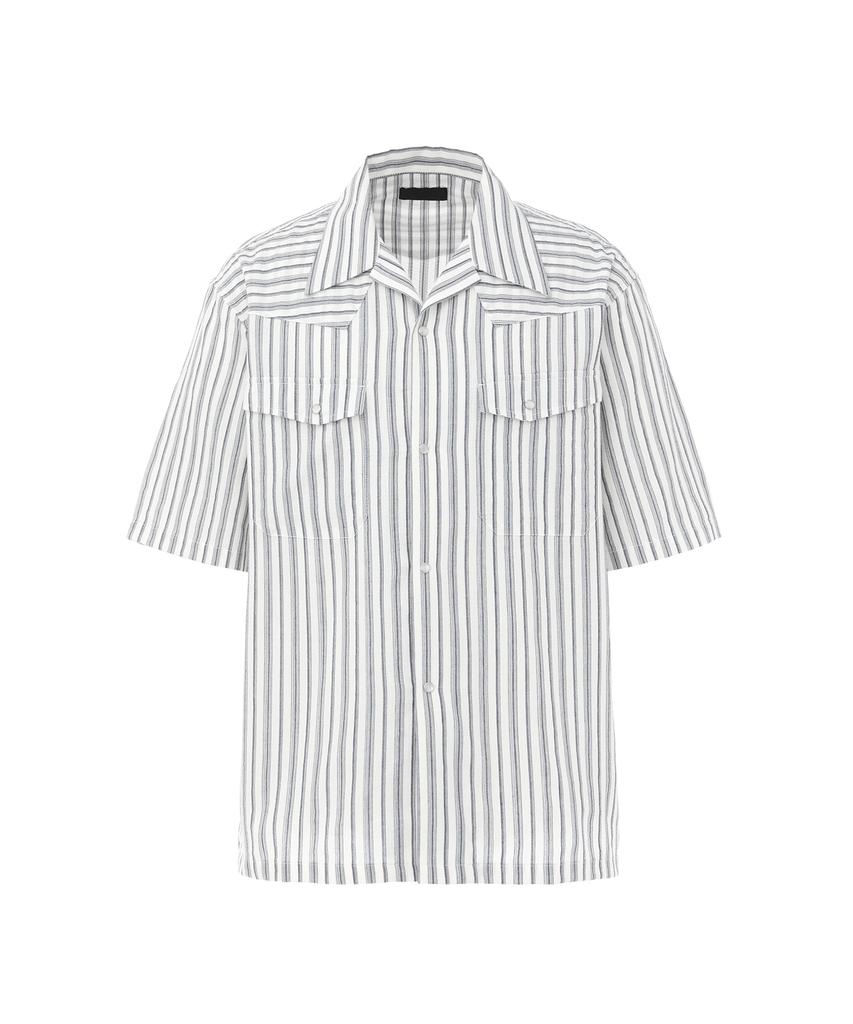 Dnsr-Like Linen Western Stripe Shirt Navy